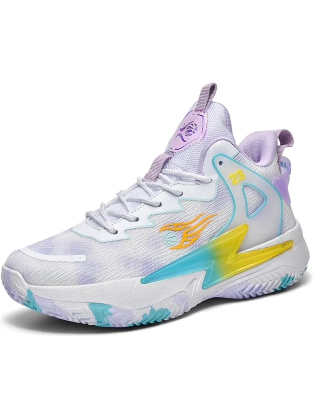 Women's Purple Breathable Non Slip Running Sneakers Comfortable Basketball Shoes